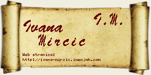 Ivana Mirčić vizit kartica